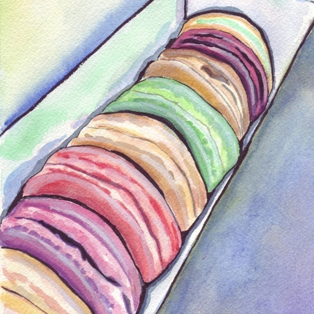 LADUREE Macarons in a Box Watercolor Art Print, Artist Johanna Pabst - Picture 3 of 6
